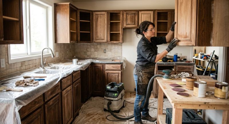 Kitchen Cupboard Refinishing in Bloomington, IN